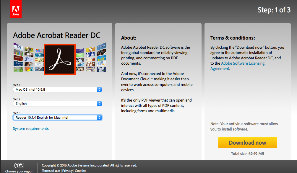 Adobe reader download for mac os x